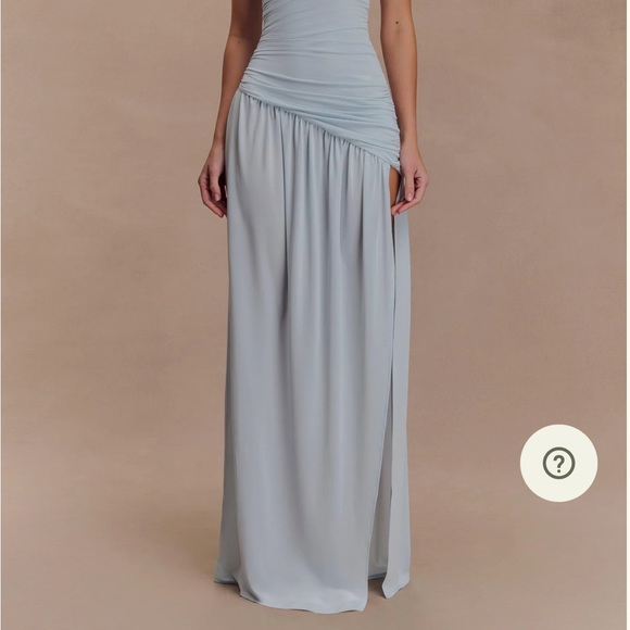 Meshki Blue Pleated Strapless Gown BNWT - Picture 5 of 6